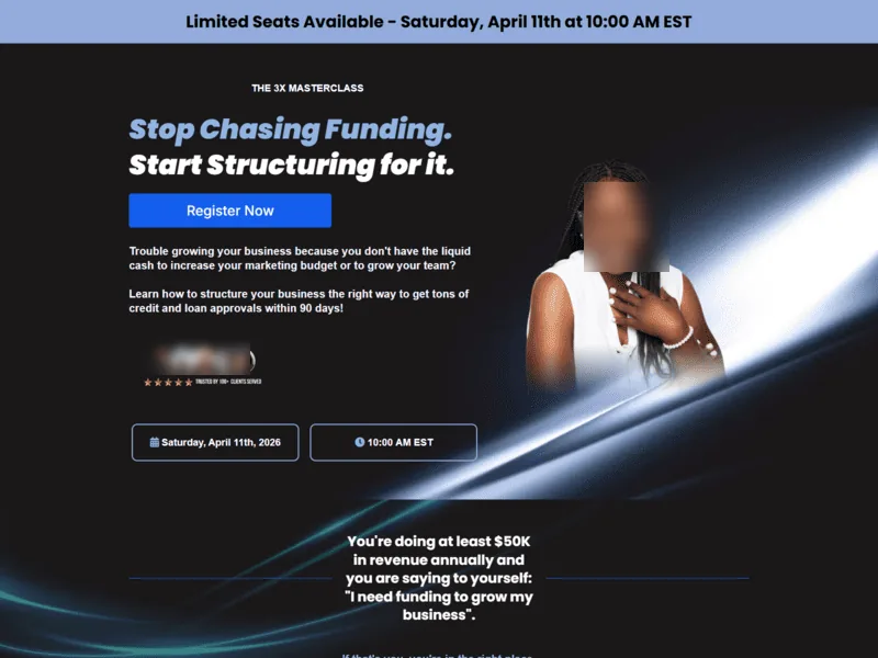 Masterclass registration page